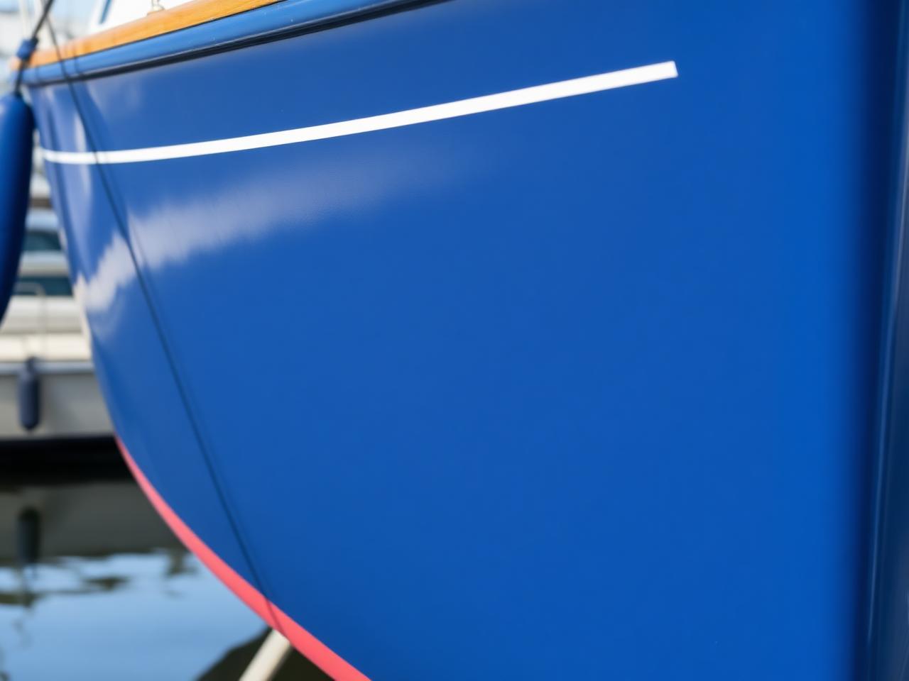 Versgeschilderde romp na antifouling behandeling